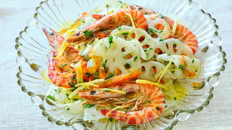 えびとれんこんの柚子マリネ