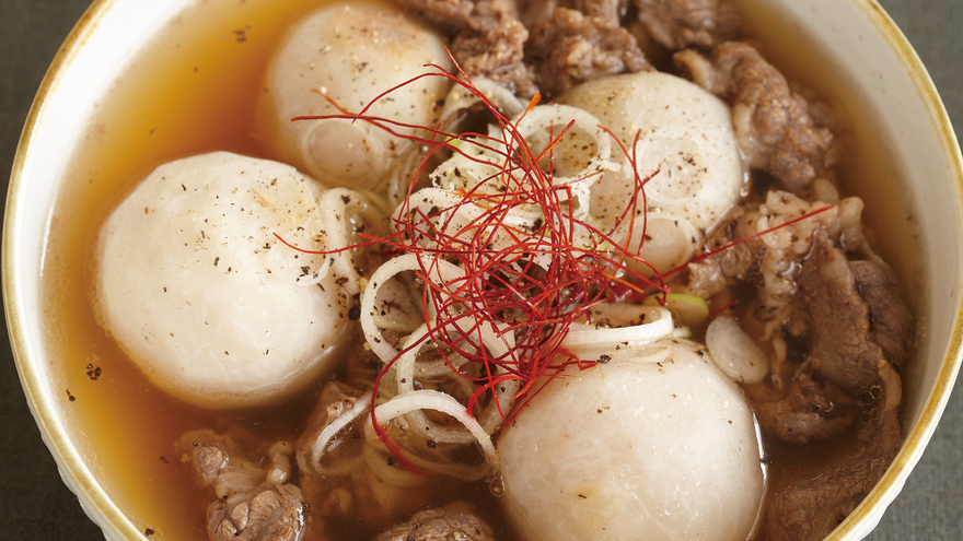里芋と牛肉のスープ