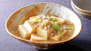 高野豆腐の豚そぼろあんかけ