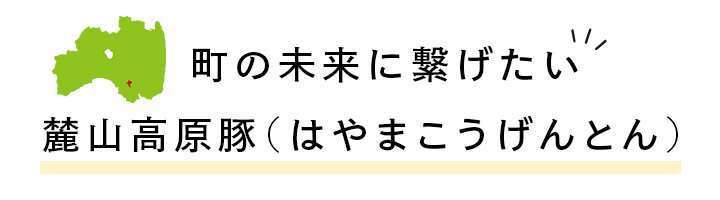 町の未来に繋げたい　麓山高原豚（はやまこうげんとん）
