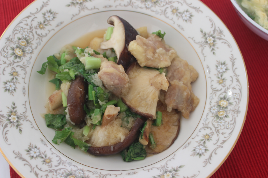 しいたけと鶏肉のおろし煮