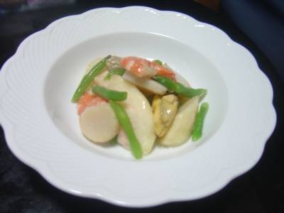 海の幸と桃のサラダ レシピ みんなのきょうの料理 おいしいレシピや献立を探そう