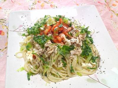 ささみと水菜の和風パスタ レシピ みんなのきょうの料理 おいしいレシピや献立を探そう