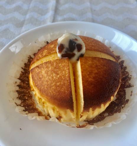 レーズンバターwith蒸しケーキ