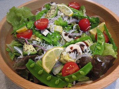 レーズンバターと釜揚げしらすのお野菜たっぷりサラダ