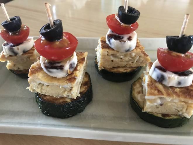 卵とお野菜の縦盛り