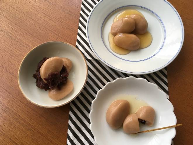 シナモン白玉だんご　とび出すレーズンバター