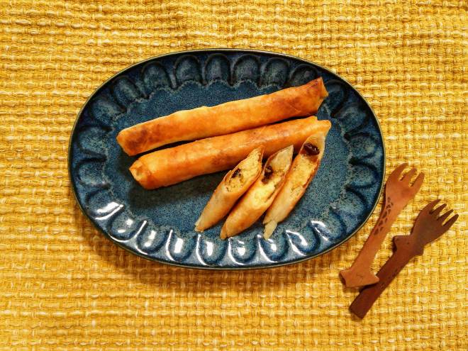 甘酸っぱいりんごカステラ春巻き