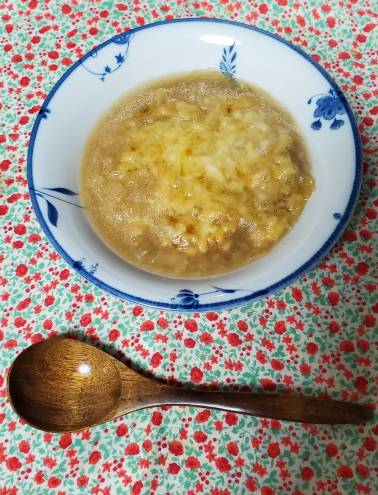 オニオングラタンスープ　おからパウダー入り