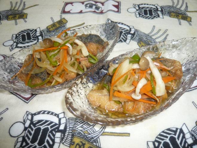 簡単おからパウダー鯖南蛮漬け