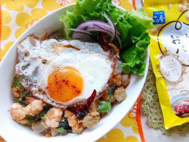 ヘルシーおから入りガパオ