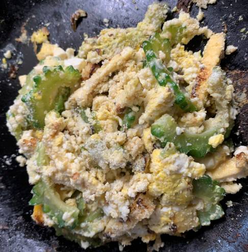 おからパウダー入りゴーヤチャンプル