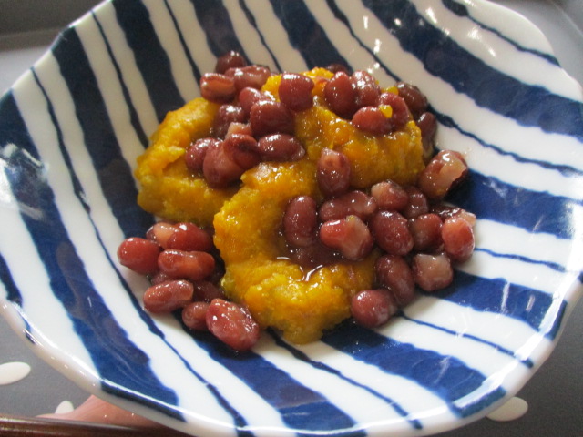 カボチャニョッキの小豆椀