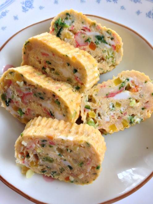 おからパウダーでしっとり甘い卵焼き