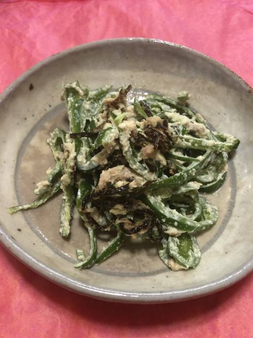 ピーマンとおからのツナマヨあえ