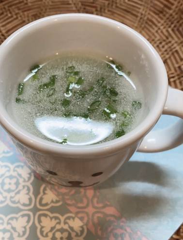 忙しい朝に！おからパウダーでレンチンスープ