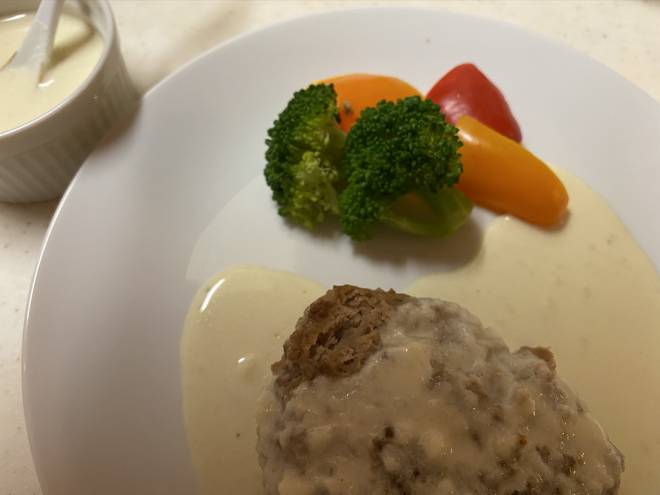 ごちそうハンバーグWAおからパウダーソースと共に♪