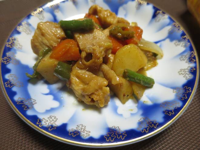 鶏むね肉でカレー風味の酢鶏