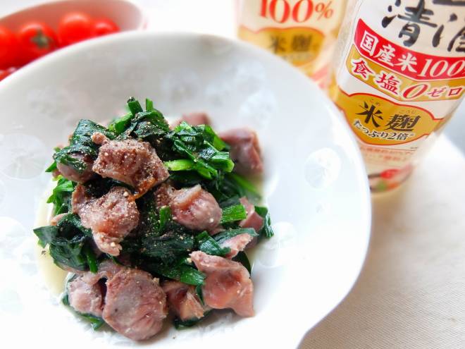 さっぱり! 砂ずりとにらの炒め物