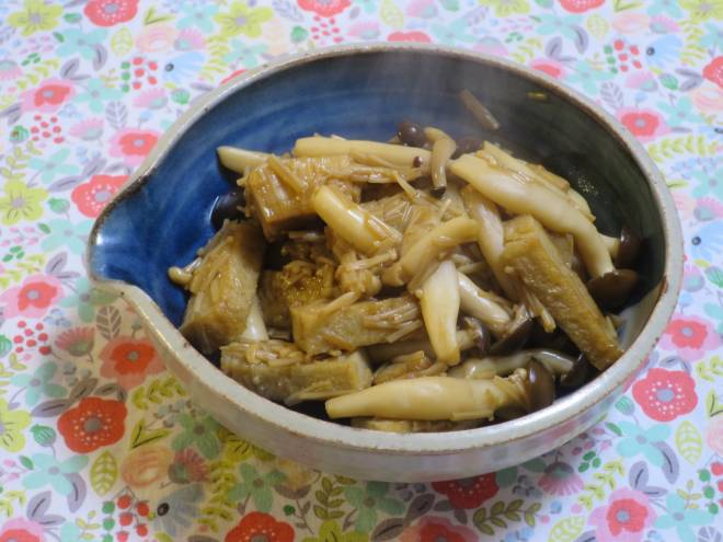 きのことじゃこ天の炒め煮