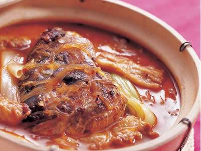 アラと豚バラの辛み煮込み