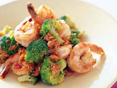えびとブロッコリのジャン炒め
