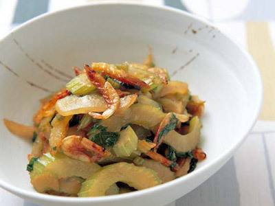 セロリと桜えびのきんぴら風