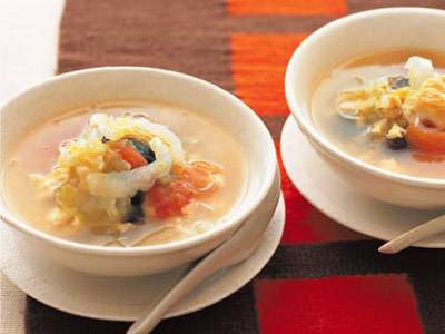 白菜の三色スープ