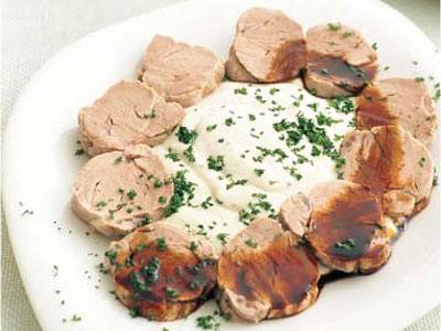 ゆで豚の豆腐ソース