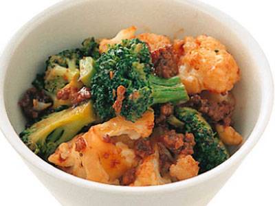 カリフラワーとブロッコリの焼きみそあえ