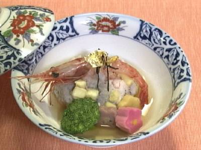 甘えびと加賀れんこんの友禅蒸し