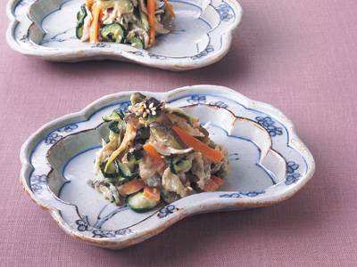 なすのごま酢あえ