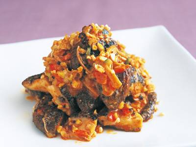 しいたけのピリ辛ごまあえ