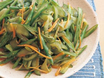 古漬けといんげんの炒め物