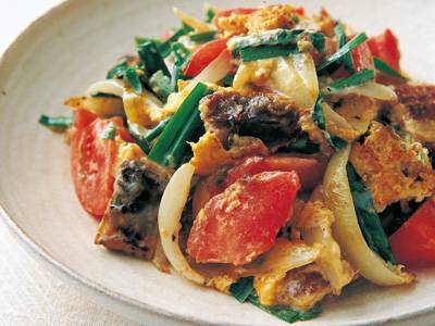 トマト入りうなにらたま