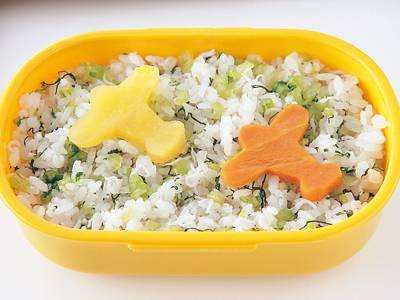 飛行機の青菜ご飯