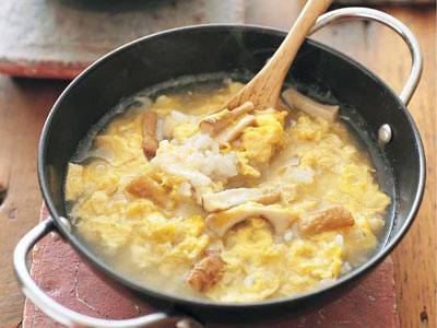 しいたけの軸だけ雑炊