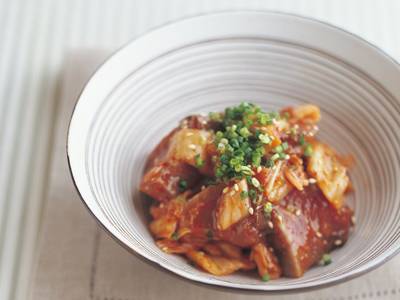 かつおのキムチあえ