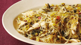 ささ身と春雨の高菜炒め