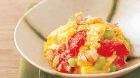 トマトとえびのトロッと卵