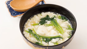 豆腐と青菜のポタージュ風スープ