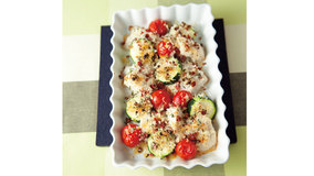 かじきとトマトパン粉焼き