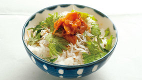 しらすご飯の梅じょうゆがけ