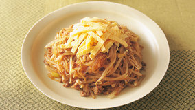 もやしとひき肉の春雨炒め