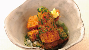 じゃがいもの土佐揚げ春菊あん