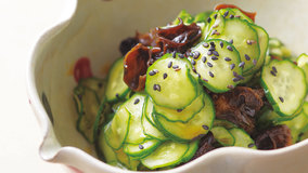 きゅうりときくらげのからし酢あえ