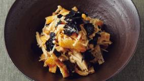 えのきだけと油揚げのわさび酢