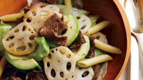 牛肉とれんこんのパスタサラダ