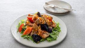 さばのから揚げとなすのゆずソース