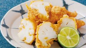 カリフラワーと鶏ささ身のしょうゆ揚げ